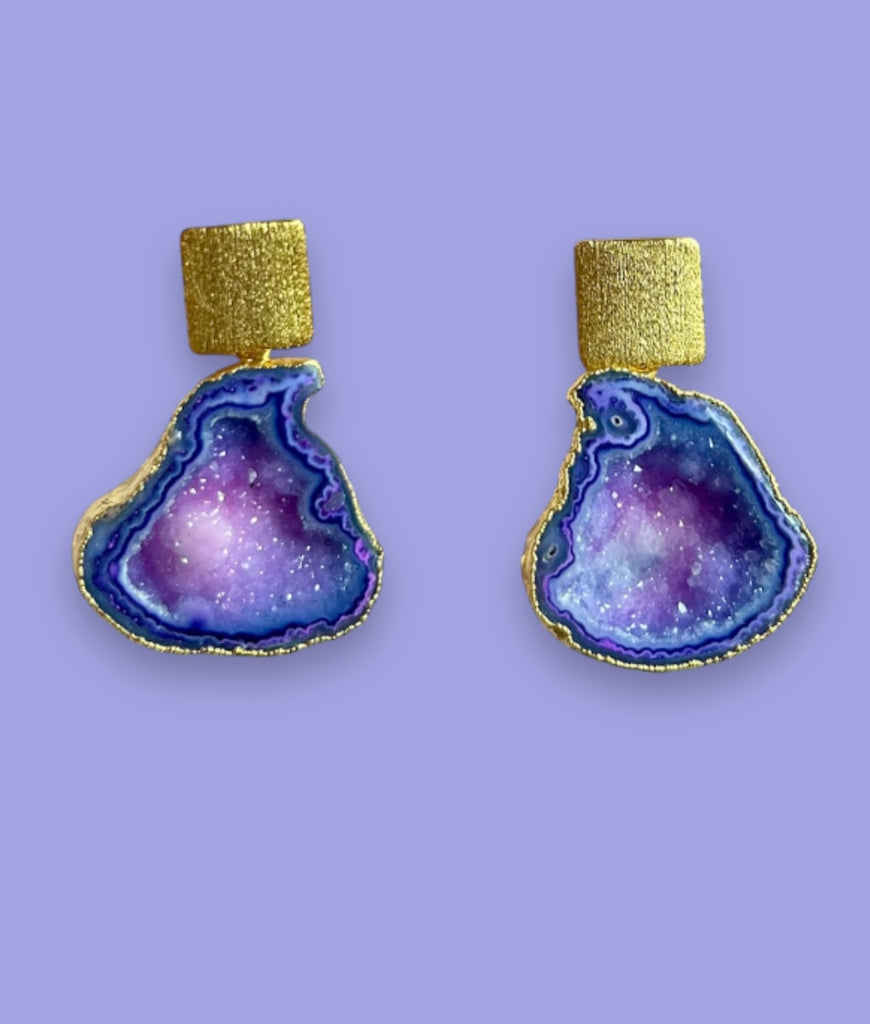 Rocks in the Sky Purple & Violet Earrings