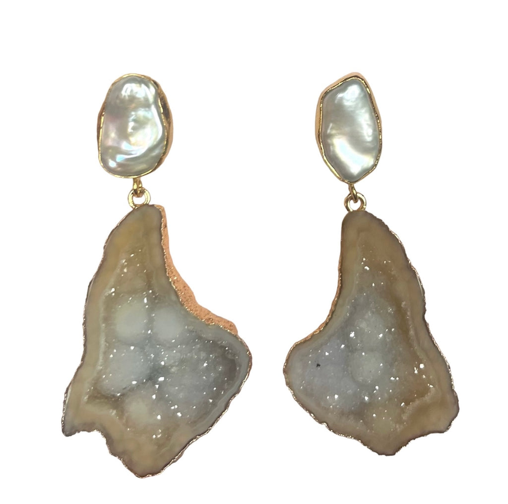 The Pearl Rocks Yellow Earrings
