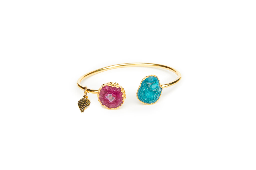 Green and Pink Rocks In The Sky Bangle