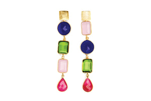 Deconstructed Gems Cocktail Earrings