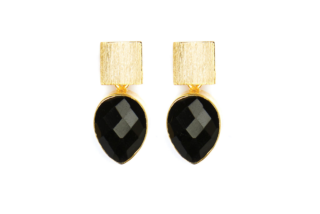 Black Onyx Teardrop Earrings