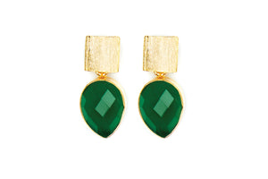 Green Onyx Teardrop Earrings