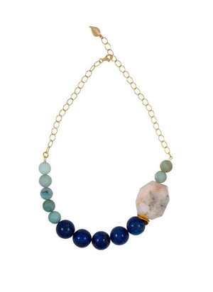 Lapis Lazuli and Peruvian Pink Opal Necklace