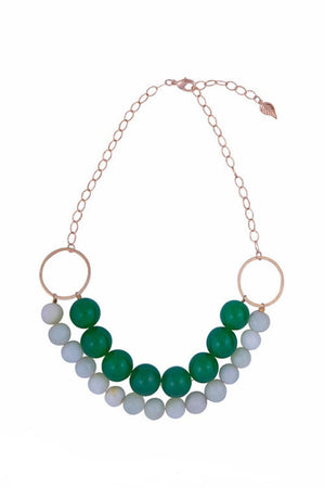 Double Wrap Green Onyx and Jade Necklace