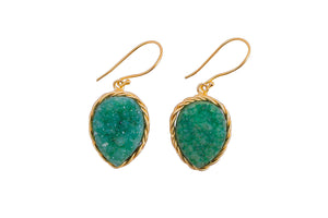 Emerald Druzy Earrings