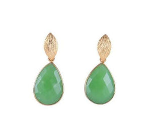 Green Pear Drop Earrings