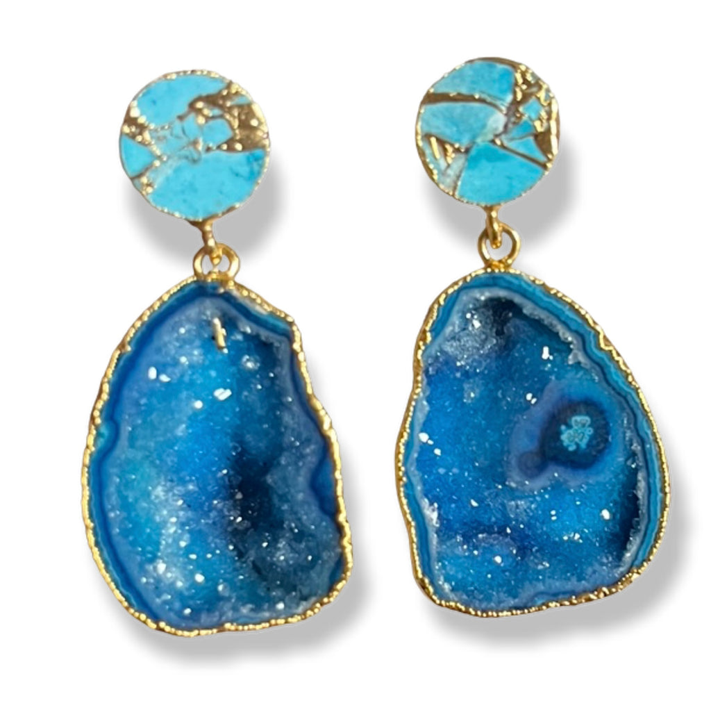 Turquoise & Blue Falling Rocks Earrings