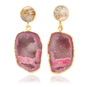 Pink & White Falling Rocks Earrings